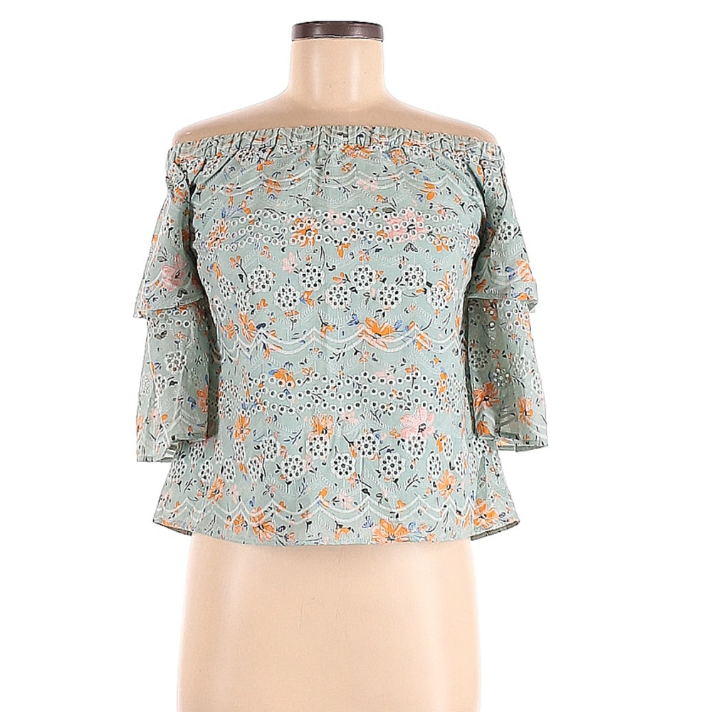 Floral Off-Shoulder Blouse - Green